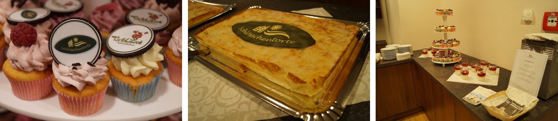 Diverse Törtchen, Kuchen und auch Obst